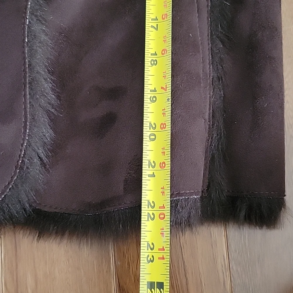 Boden faux suede‎ and fur brown vest 6